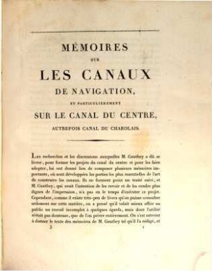 Mémoires sur les canaux de navigation