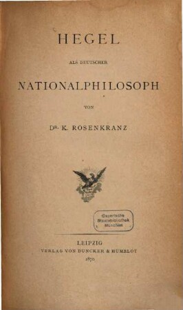 Hegel als deutscher Nationalphilosoph