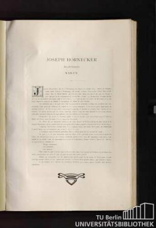 Joseph Hornecker. Architecte, Nancy.