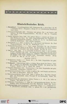 Römisch-Deutsches Reich (Nr. 1-406)