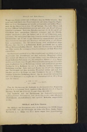 Aldehyd- und Kelo-Säuren.