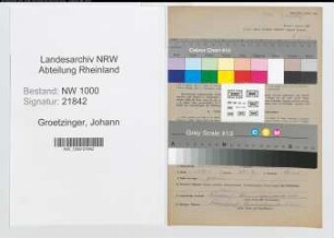 Entnazifizierung Johann Groetzinger, geb. 01.11.1900 (Telegrafenassistent)