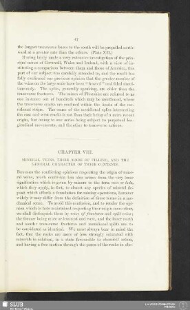 Chapter VIII. Mineral veins, their mode of filling, and the general character of their contents