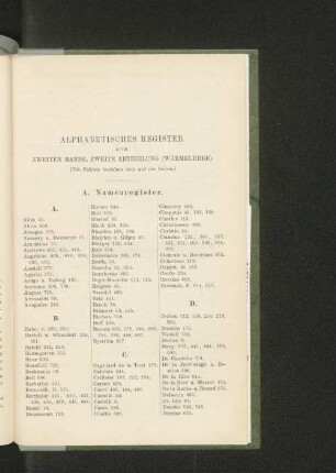 Alphabetisches Register zum zweiten Bande, zweite Abtheilung (Wärmelehre).
