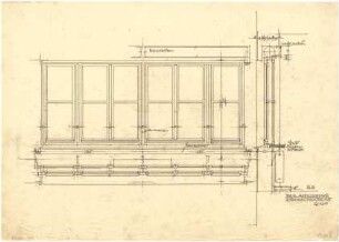 Döllgast, Hans; München - Harlaching; Wohnhaus Dir. Rausche - Sechs Teiliges Fenster (Ansicht; Schnitt)