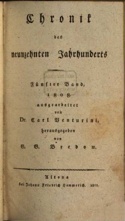 Chronik des neunzehnten Jahrhunderts. 5. 1808 (1811)
