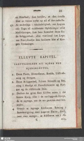 Ellevte Kapitel. Iagttagelser At Gjöre Ved Bjergklöfter