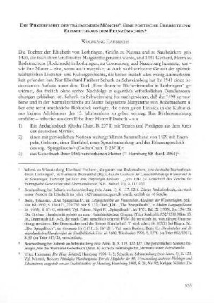Die Pilgerfahrt des träumenden Mönchs. Eine poetische Übersetzung Elisabeths aus dem Französischen?