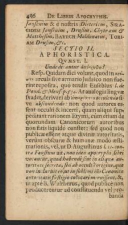 Sectio II. Aphoristica