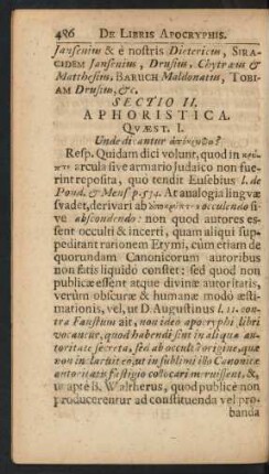 Sectio II. Aphoristica