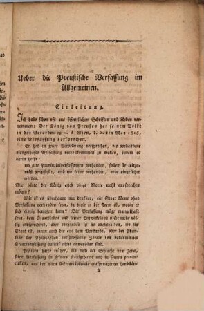 Historisches Archiv der preußischen Provincial-Verfassungen. 1, 1. 1819