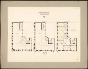 Haus für Mey und Edlich, Berlin: Grundrisse 1. OG, 2. OG, 3. OG