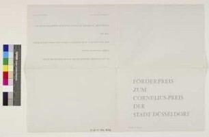 Urkundenzweitschriften der verliehenen Kunstpreise der Stadt Düsseldorf 1967
