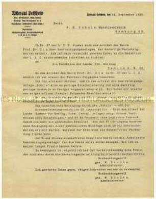 Geschäftsbrief an Fa. F.H.Schule