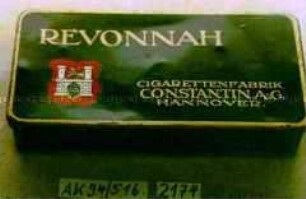 Blechdose für 10 Stück "REVONNAH CIGARETTEN" CONSTANTIN A.-G. HANNOVER"