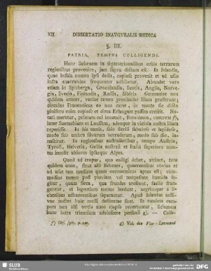 §. III. Patria. Tempus. Colligendi