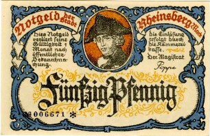Rheinsberg, Stadt: 50 Pfennig 1922