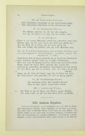 XXI. Andreas Gryphius
