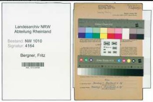 Entnazifizierung Fritz Bergner , geb. 22.07.1904 (Monteur)