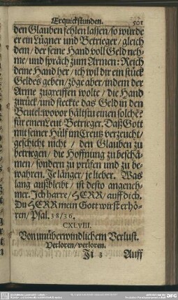 CXLVIII. Von unüberwindlichem Verlust