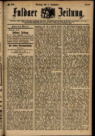Ausgabe vom Montag, den 05. Dezember 1887.
