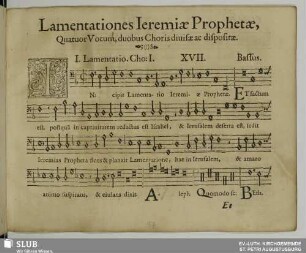 Lamentationes Ieremiæ Prophetæ. I. Lamentatio. XVII. Incipit lamentatio Jeremiae prophetae