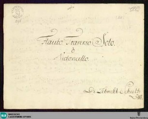Sonatas - Mus. Hs. 895 : fl, vlc; e