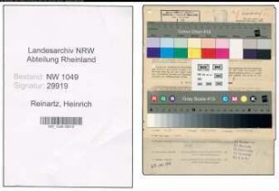 Entnazifizierung Heinrich Reinartz , geb. 12.03.1897 (Autoschlosser)