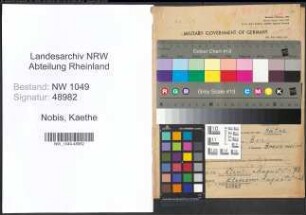 Entnazifizierung Kaethe Nobis , geb. 13.10.1891 (Sekretaerin)