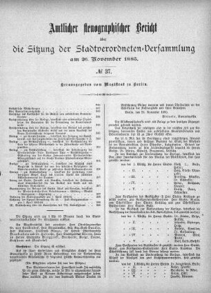 No. 37, 26. November 1885