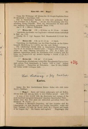 Karten. [Cod. Ms. Mapp. 1 - Cod. Ms. Mapp. 34]