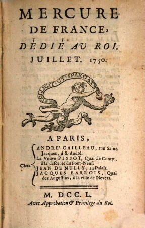 Mercure de France. 1750, 7