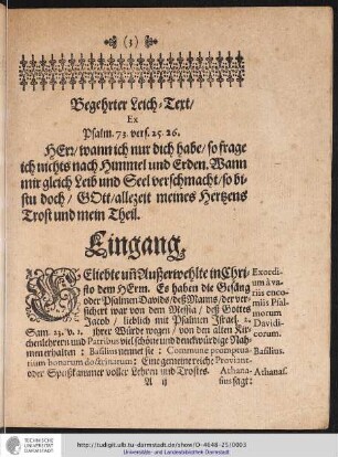 Begehrter Leich-Tert/ ... Eingang