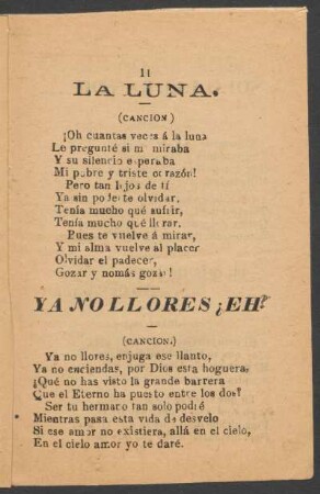 Ya no llores ¿eh? : (Canción.)