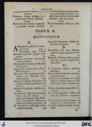 Index II. Historiarum.