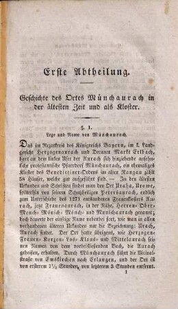 Geschichte der protestantischen Pfarrei und des ehemaligen Benediktiner-Klosters Münchaurach, königlichen Landgerichts Herzogenaurach, Dekanats Markt Erlbach : Mit Beil.