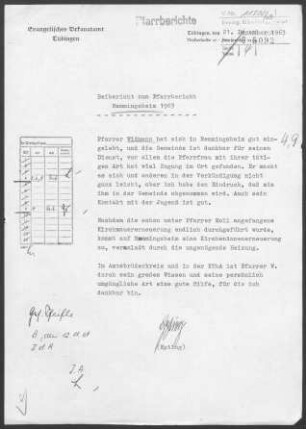 Remmingsheim: Pfarrbericht 1963