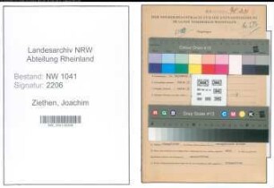 Entnazifizierung Joachim Ziethen , geb. 04.09.1898 (Lehrer)