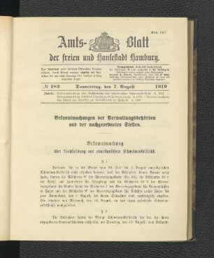 No.183, Donnerstag, den 7. August 1919