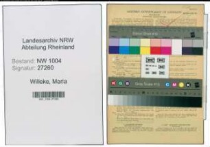 Entnazifizierung Maria Willeke , geb. 24.09.1895 (Buchhaendlerin)