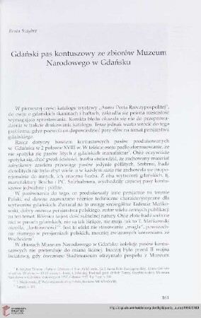 6: Gdański pas kontuszowy ze zbiorów Muzeum Narodowego w Gdańsku