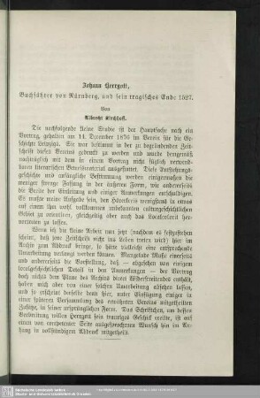 Johann Herrgott, Buchführer von Nürnberg, und sein tragisches Ende 1527