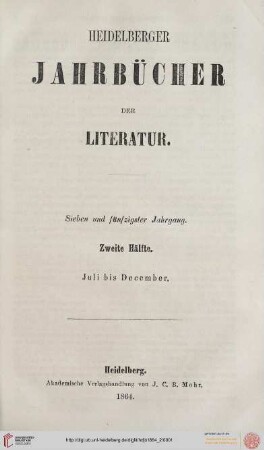 57,2: Heidelberger Jahrbücher der Literatur