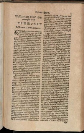 Belägerung unnd Einnemung der Statt Newmegen Geschehen den 14. Octob. Anno 1591.