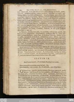 Sectio IX. Explicatur nomum, & decimum Decalogi praeceptum.
