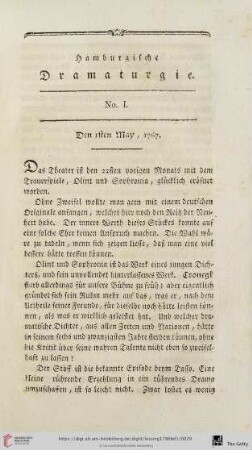 No.I - IX (Den 1sten May, 1767 - Den 29ten May, 1767)