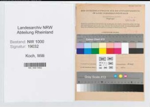 Entnazifizierung Willi Koch, geb. 20.04.1907 (Verw.Gehilfe)