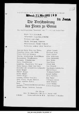 Die Verschwörung des Fiesco zu Genua