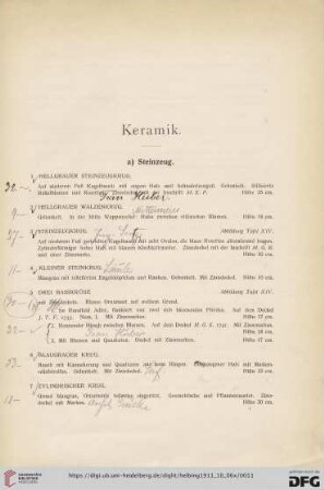 Keramik (Nr. 1-54)