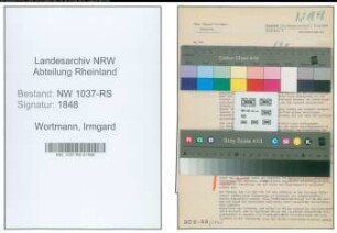 Entnazifizierung Irmgard Wortmann , geb. 00.00.0000 (Lehrerin)